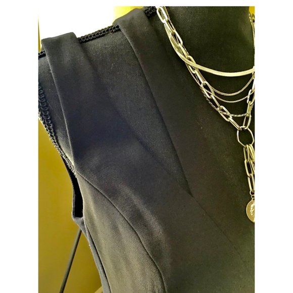 BCBG MAXAZRIA WIDE LEG BLACK SLEEVELESS JUMPSUIT SIZE MEDIUM - Picture 8 of 10